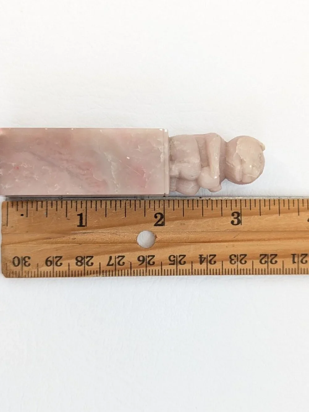 Vtg Chinese Shoushan Stone Seal Carved Monkey Finial Signature Stamp